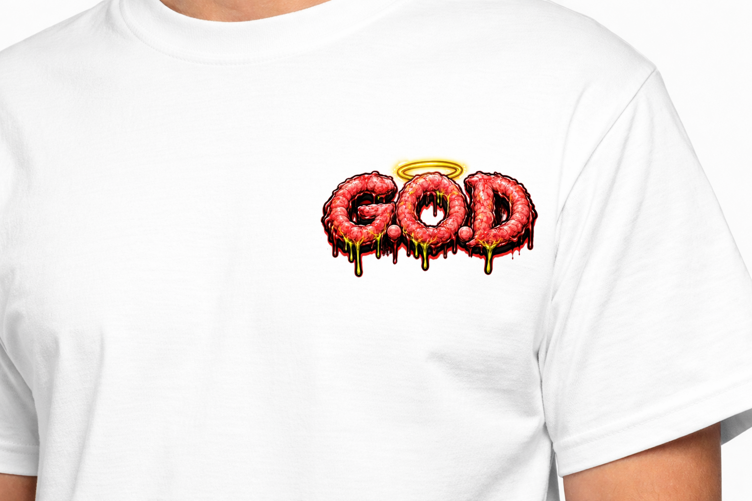 White Genius Of Designer T-shirt. Genesis The Creation